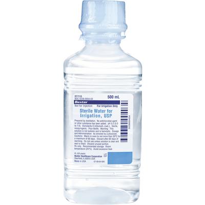 Sterile Water For Irrigation, Plastic Pour Bottle, 500 ml | BAX JF7113