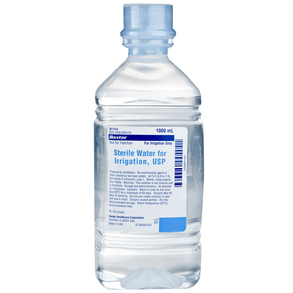 Sterile Water For Irrigation, Plastic Pour Bottle, 1000 ml | BAX JF7114