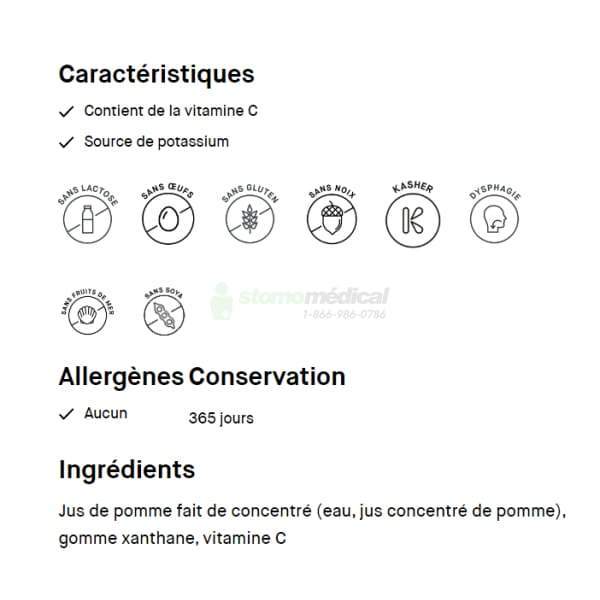 Oasis Hydra+ Pomme / Apple (1L) - IDDSI 2 et IDDSI 3(Unité) boissons épaissies Lassonde