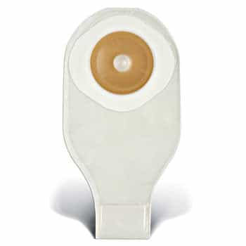 SQU 175777 ActiveLife® one-piece drainable ostomy pouch with Stomahesive® barrier and traditional tail clip, designed for comfort and extended wear, available in Canada.