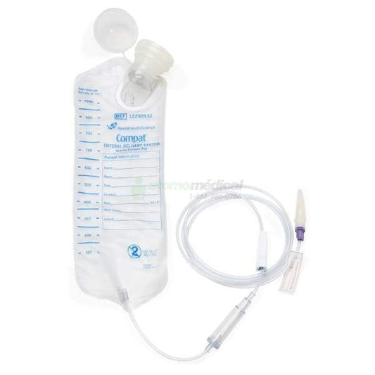 Ensemble De Sacs En Vinyle Compat Par Gravité (1000Ml) Nutrition Spécialisée