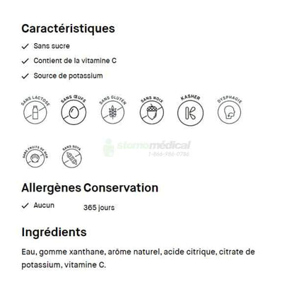 Oasis Hydra+ Eau Citronnée / Lemon Water (1L) - IDDSI 2 et IDDSI 3 (Unité) boissons épaissies Lassonde