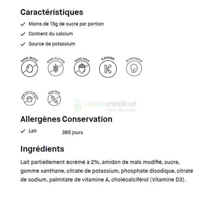 Oasis Hydra+ Lait / Milk (12 x 1L) - IDDSI 2 et IDDSI 3 boissons épaissies Lassonde